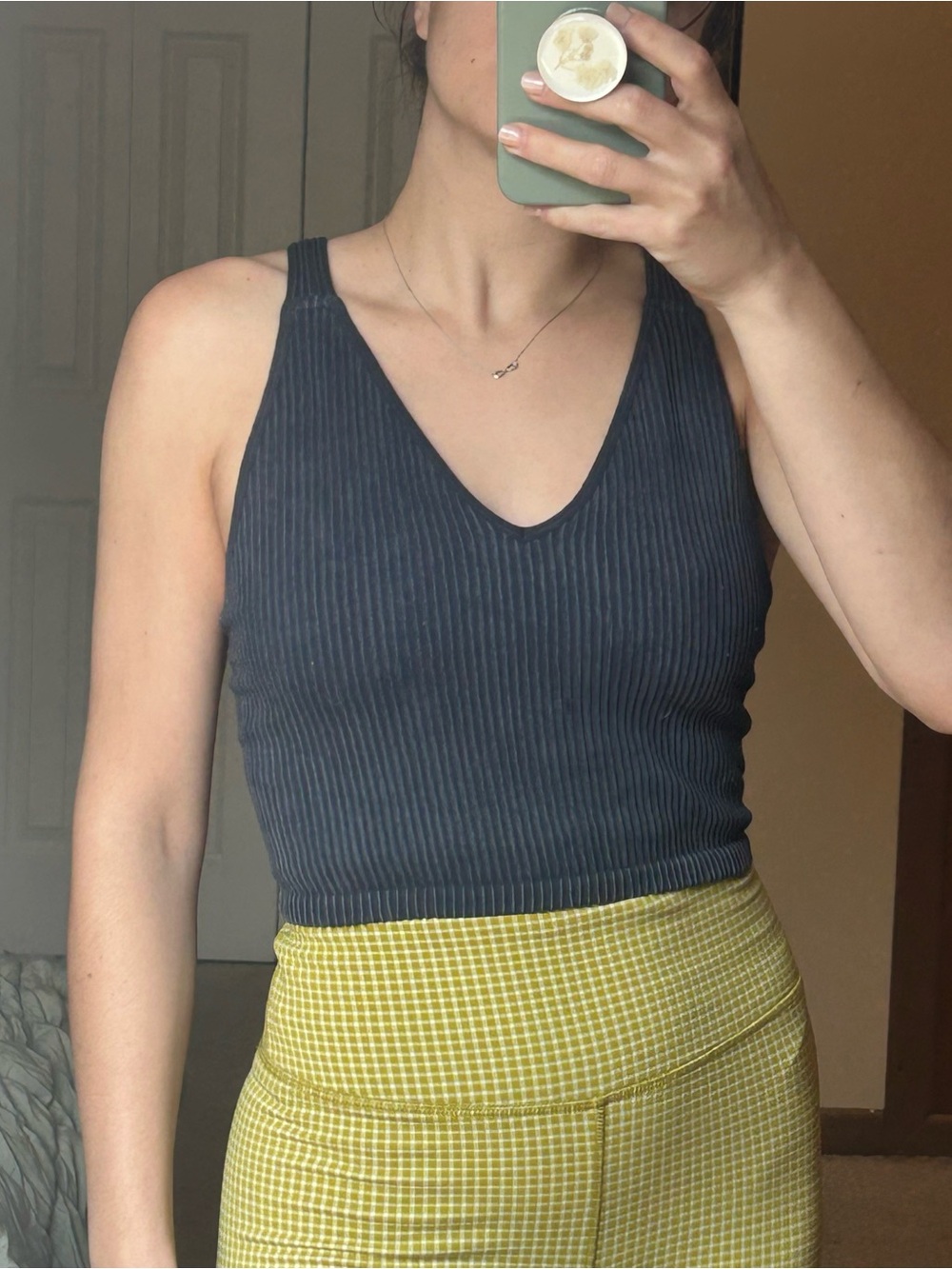 Marshalls Black Ribbed V-Neck Tank